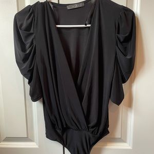black puff sleeve bodysuit